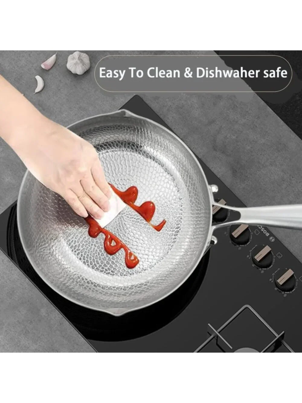 Multifunctional Titanium Hammered Non-Stick Pan, Scratch-Resistant, 7.08in